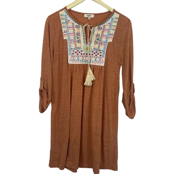 Hayden Los Angeles Dresses & Skirts - Hayden L. A. Aztec Embroidered Brown Sienna Tunic Dress Size M Southwest Boho